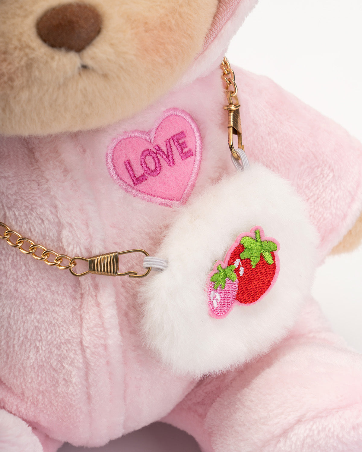 Getahug Love Strawberry Bear | Ours en peluche articulé fait main à offrir en cadeau